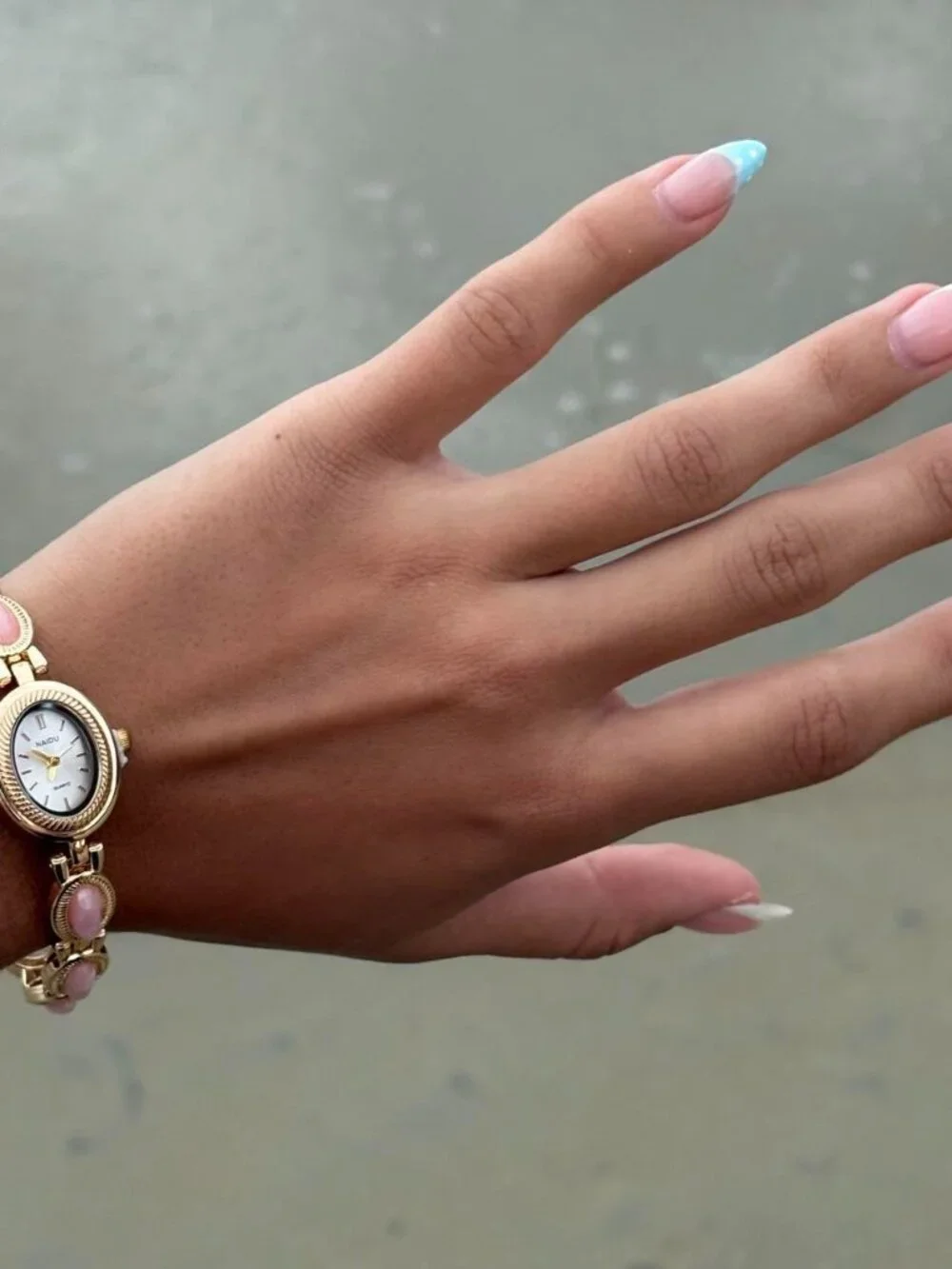 Preppy Gold Rose Stone Bracelet Watch Preppy Y2K OS